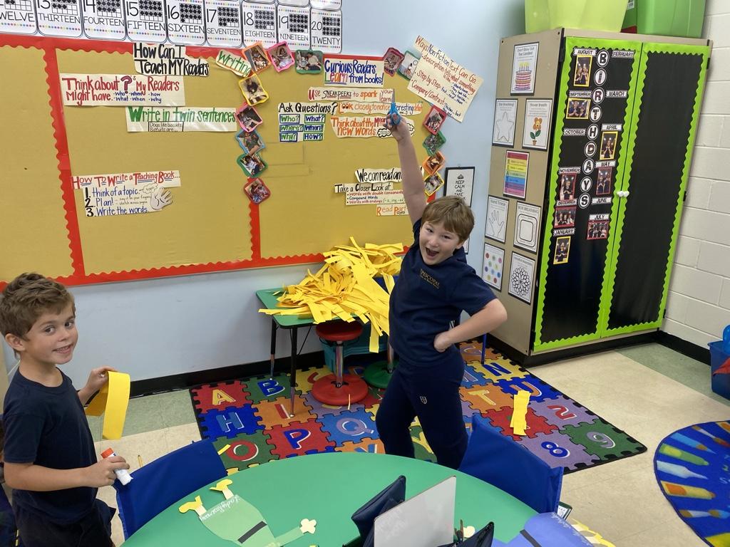 1st grade students studying fairy tale unit